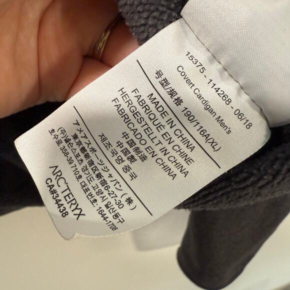 Arc'teryx Mens Covert Cardigan Full Zip Fleece Jacket Grey XL Outdoor Trail Hike - Picture 7 of 8